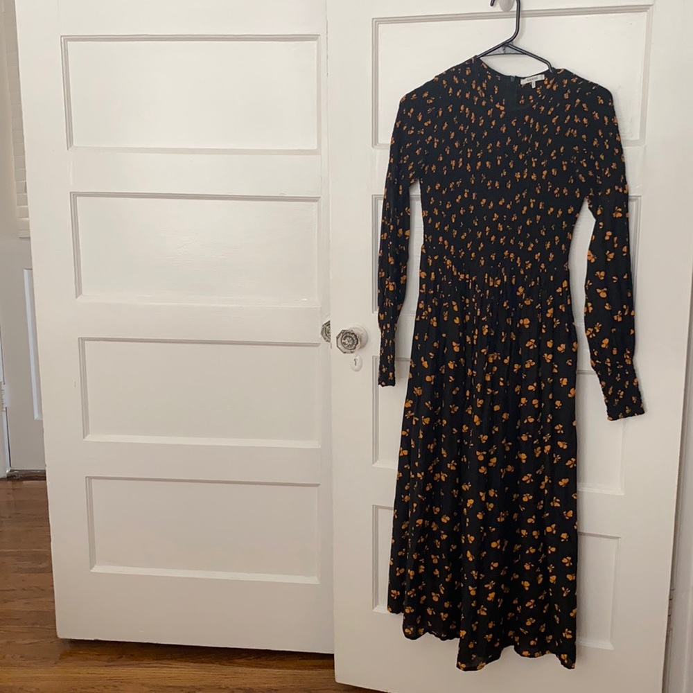 Ganni Beacon Smocked Maxi Dress